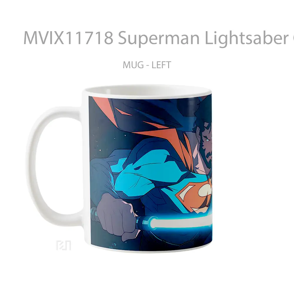 Mug Superman Lightsaber Galaxy Scene Hadiah Spesial Fans Superhero - All-side / Desain
