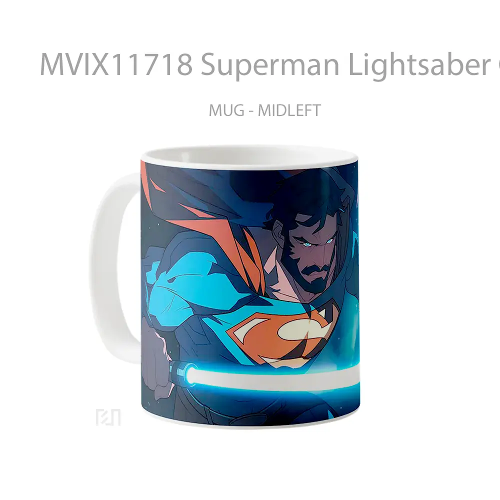 Mug Superman Lightsaber Galaxy Scene Hadiah Spesial Fans Superhero - All-side / Desain
