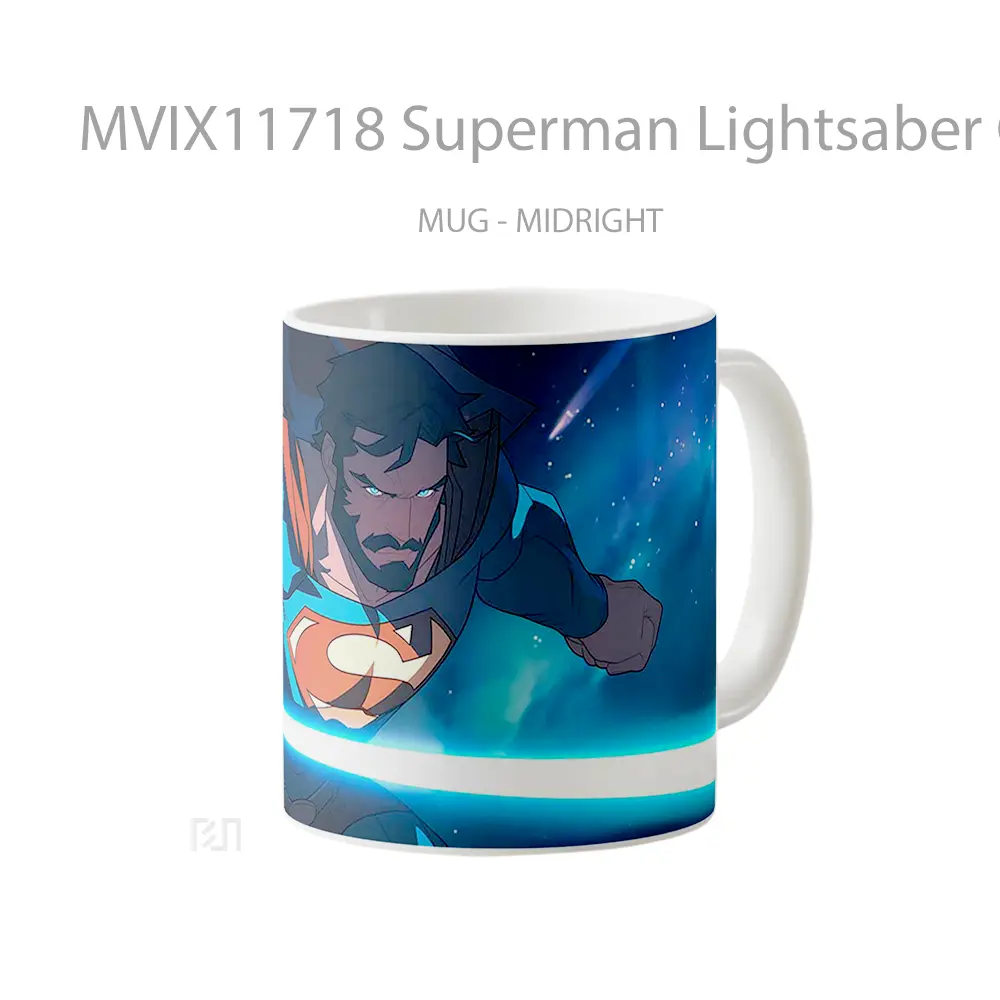 Mug Superman Lightsaber Galaxy Scene Hadiah Spesial Fans Superhero - All-side / Desain