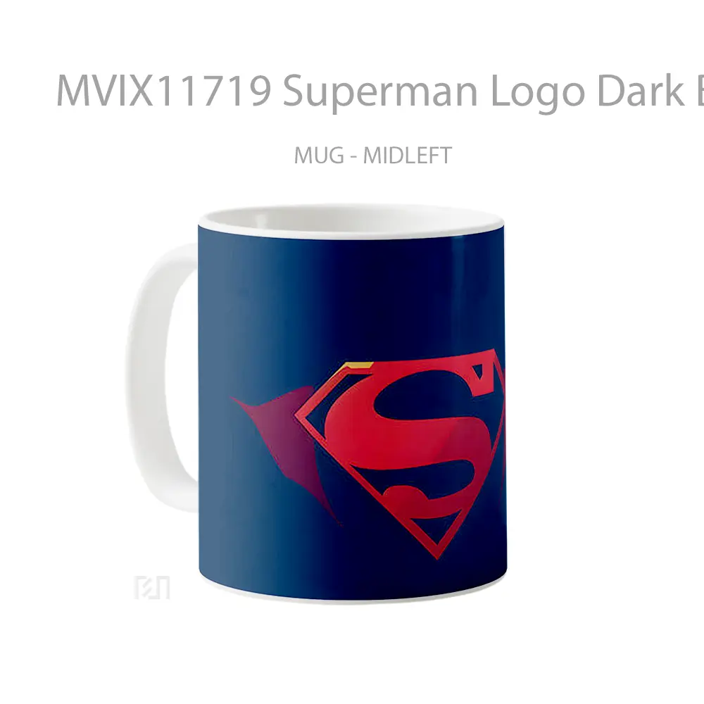 Mug Superman Logo Dark Blue Minimalist Gelas Keramik Koleksi Superhero - All-side / Desain