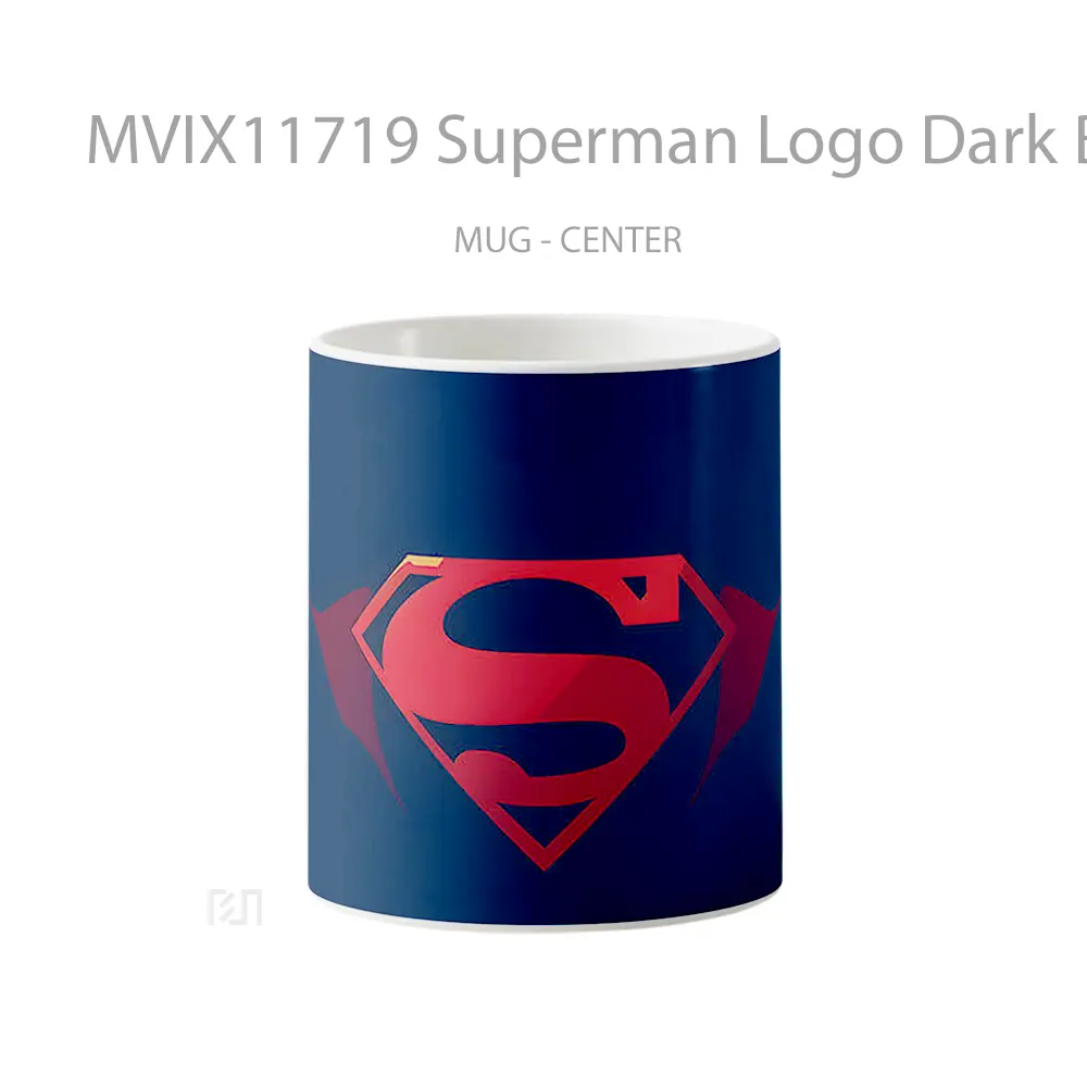 Mug Superman Logo Dark Blue Minimalist Gelas Keramik Koleksi Superhero
