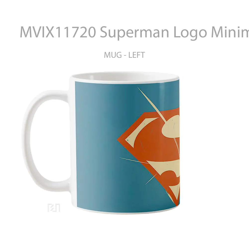 Mug Superman Logo Minimalist Comix Style Koleksi Mug Film dan Komik - All-side / Desain