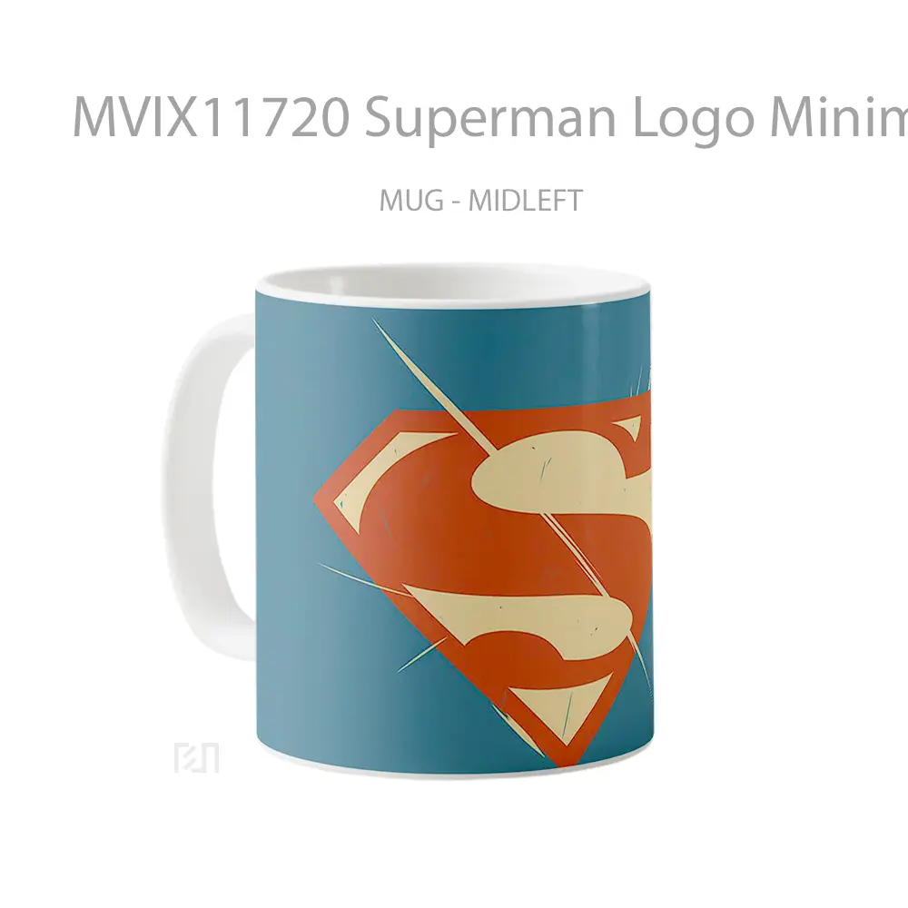Mug Superman Logo Minimalist Comix Style Koleksi Mug Film dan Komik - All-side / Desain