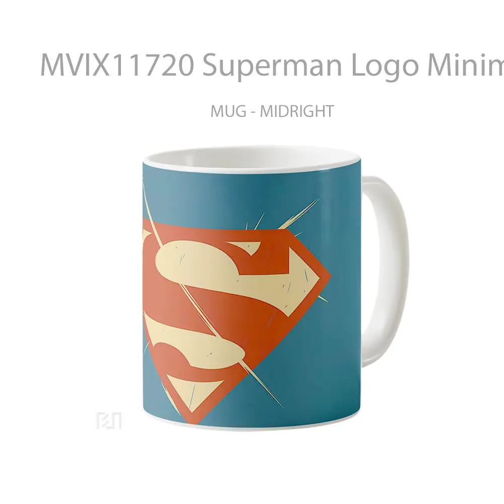 Mug Superman Logo Minimalist Comix Style Koleksi Mug Film dan Komik - All-side / Desain