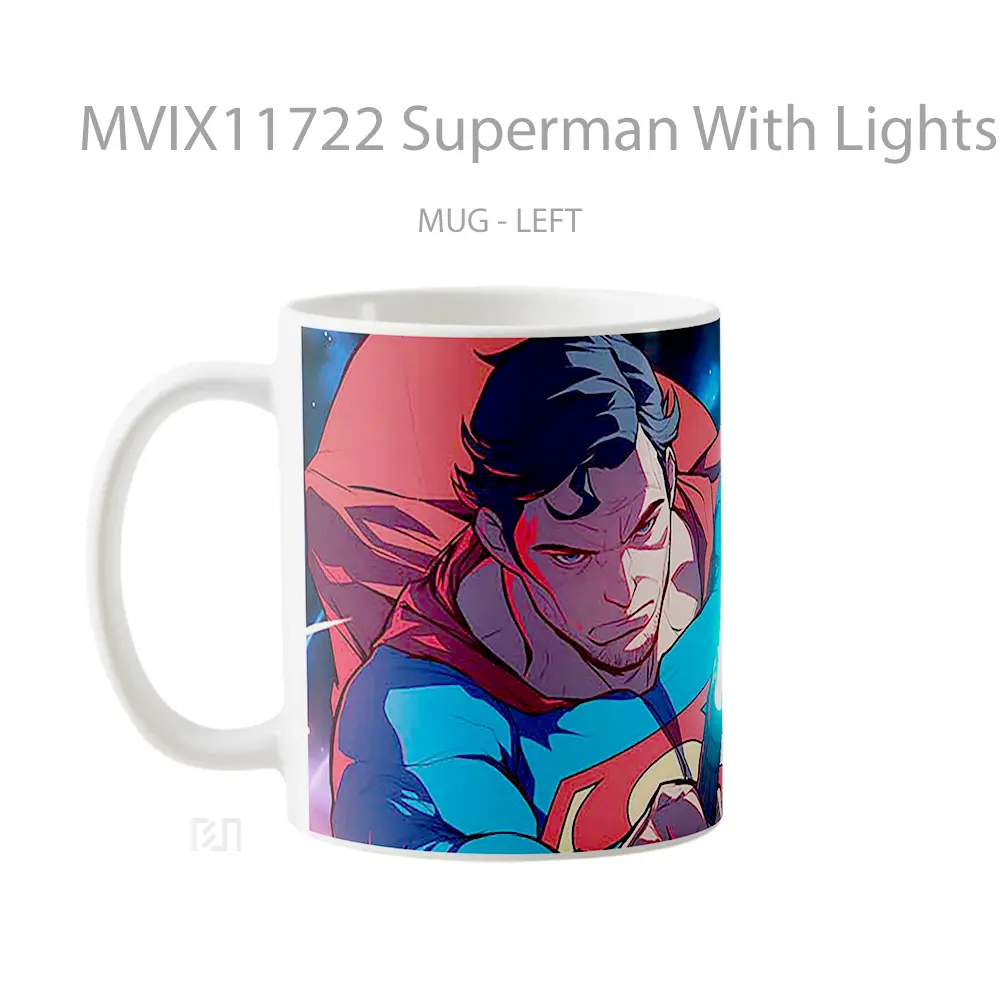 Mug Superman With Lightsaber Hadiah Spesial Fans Superhero - All-side / Desain