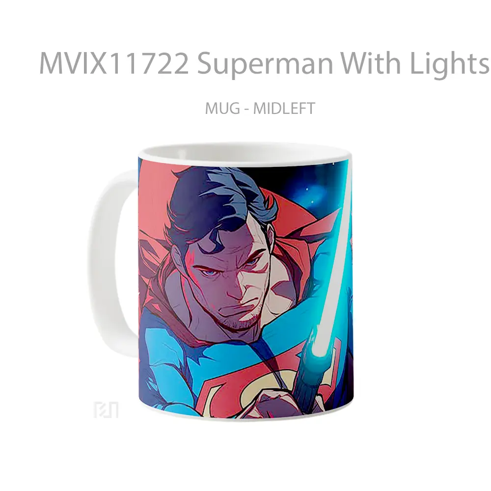 Mug Superman With Lightsaber Hadiah Spesial Fans Superhero - All-side / Desain