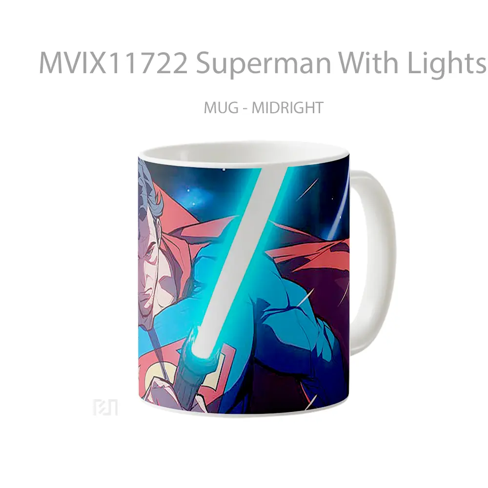 Mug Superman With Lightsaber Hadiah Spesial Fans Superhero - All-side / Desain