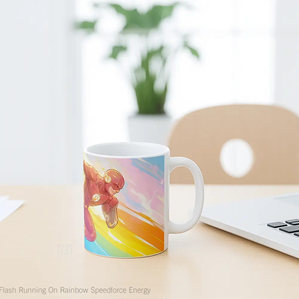 Mug The Flash Running On Rainbow Speedforce Energy Mug Aesthetic Koleksi Spesial - All-side / Desain
