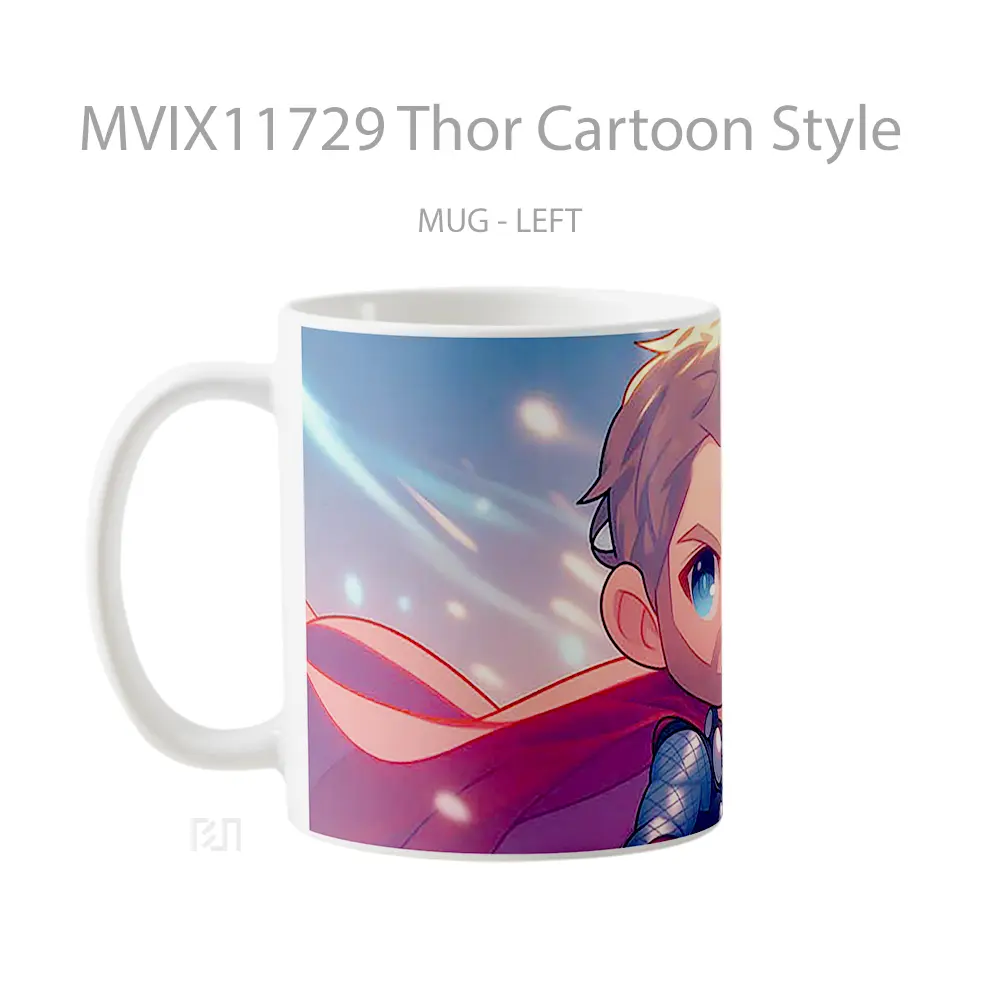 Mug Thor Cartoon Style Gelas Keramik Desain Unik - All-side / Desain