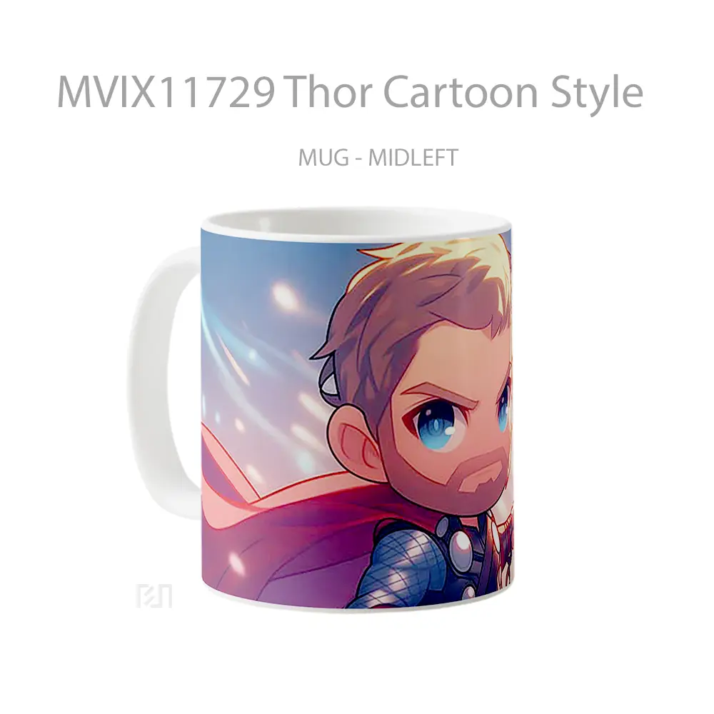 Mug Thor Cartoon Style Gelas Keramik Desain Unik - All-side / Desain