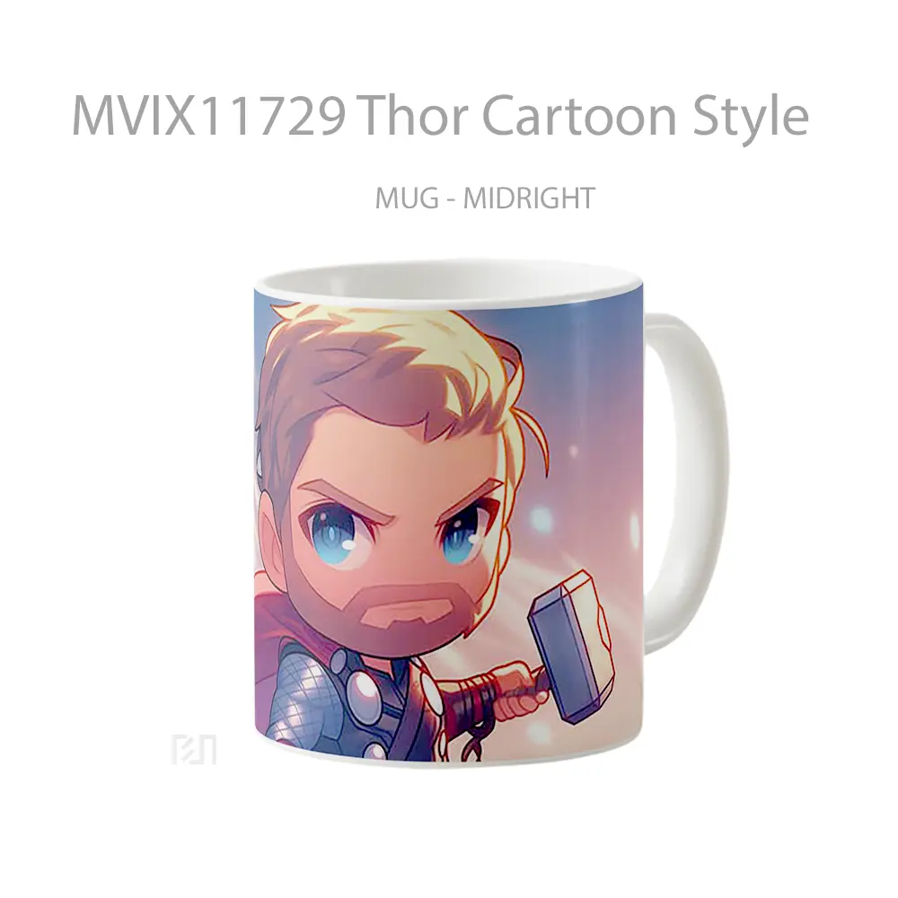 Mug Thor Cartoon Style Gelas Keramik Desain Unik - All-side / Desain