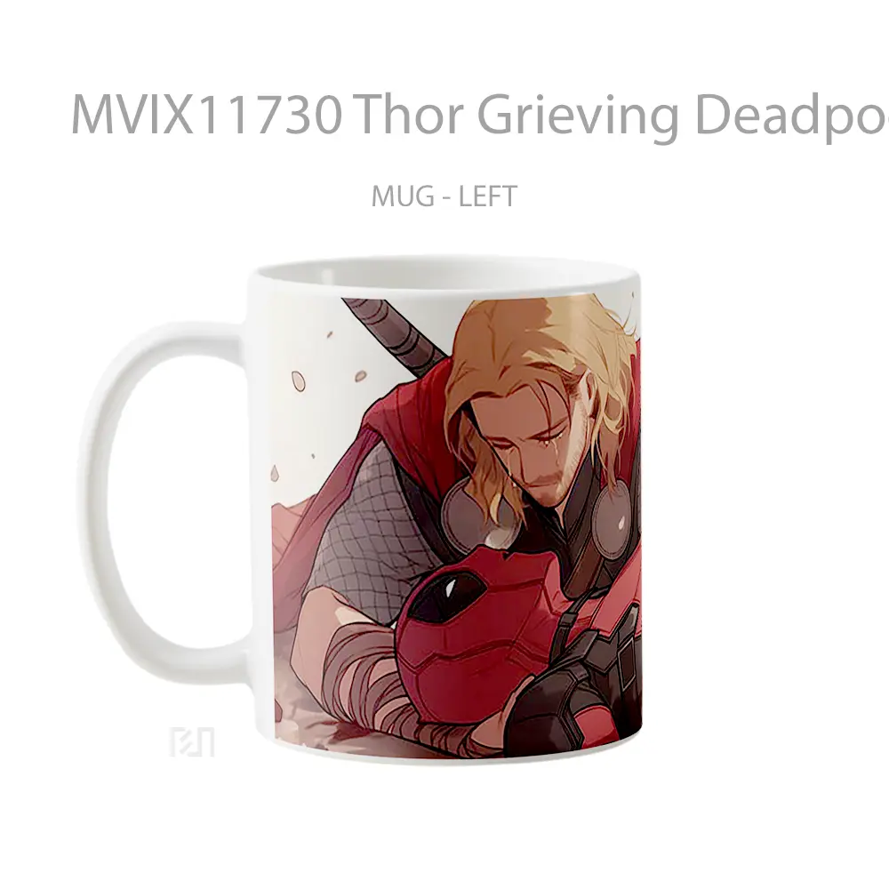 Mug Thor Grieving Deadpool Emotional Hadiah Lucu dan Menarik - All-side / Desain