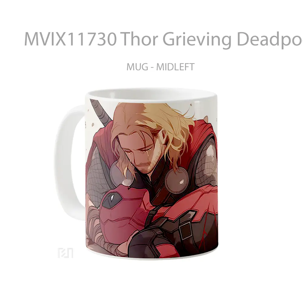 Mug Thor Grieving Deadpool Emotional Hadiah Lucu dan Menarik - All-side / Desain