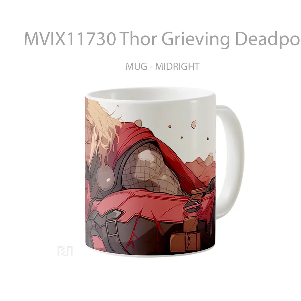 Mug Thor Grieving Deadpool Emotional Hadiah Lucu dan Menarik - All-side / Desain