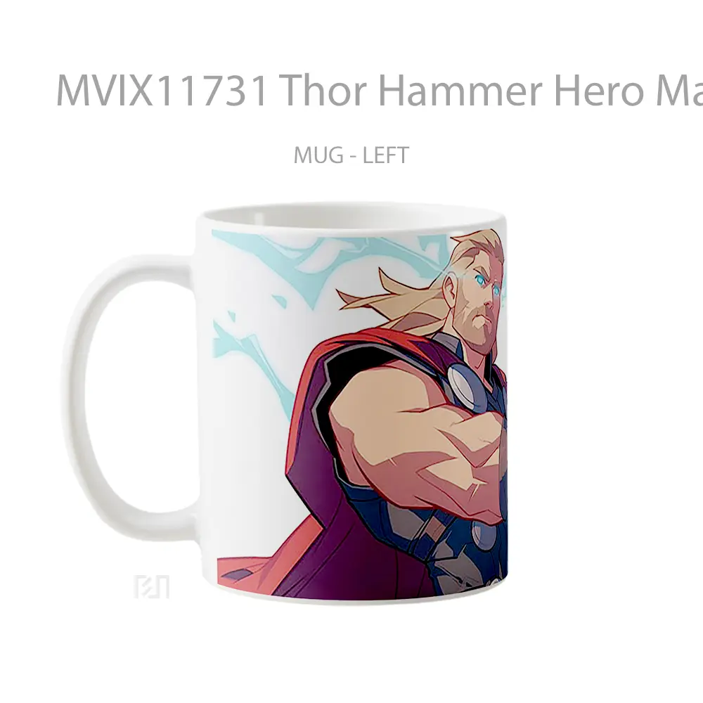 Mug Thor Hammer Hero Marvel Gelas Keramik Koleksi Anime - All-side / Desain