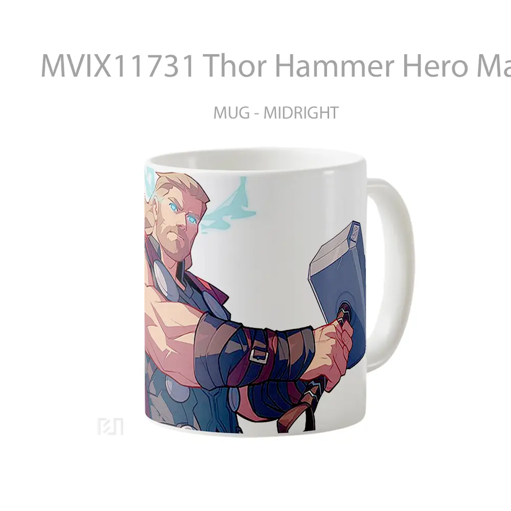 Mug Thor Hammer Hero Marvel Gelas Keramik Koleksi Anime - All-side / Desain
