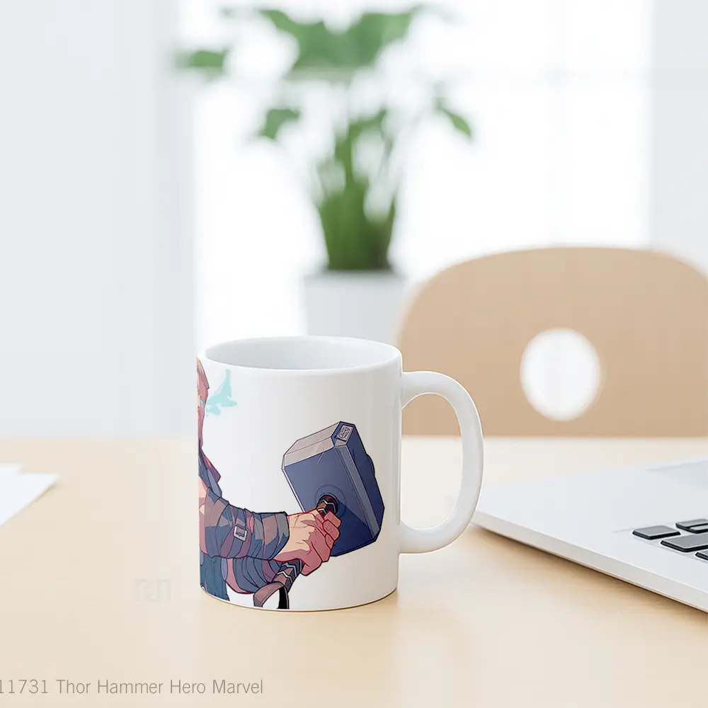 Mug Thor Hammer Hero Marvel Gelas Keramik Koleksi Anime - All-side / Desain