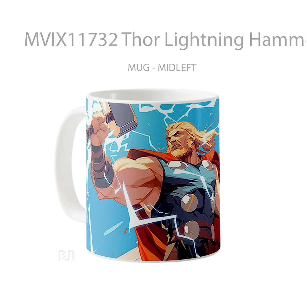 Mug Thor Lightning Hammer Marvel Hadiah Spesial Fans Superhero - All-side / Desain