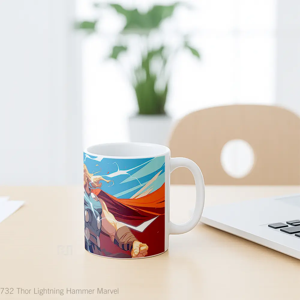 Mug Thor Lightning Hammer Marvel Hadiah Spesial Fans Superhero - All-side / Desain