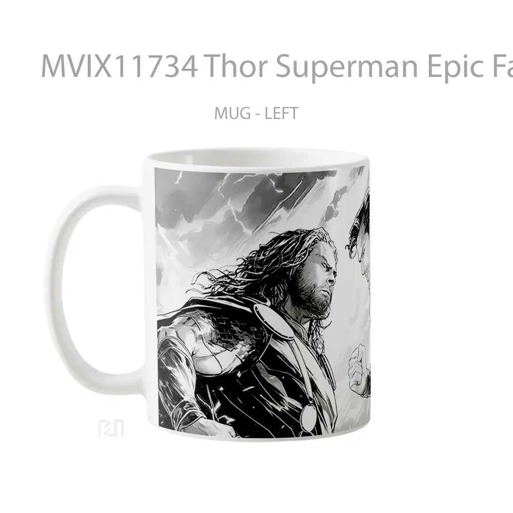 Mug Thor Superman Epic Faceoff Koleksi Mug Film dan Komik - All-side / Desain