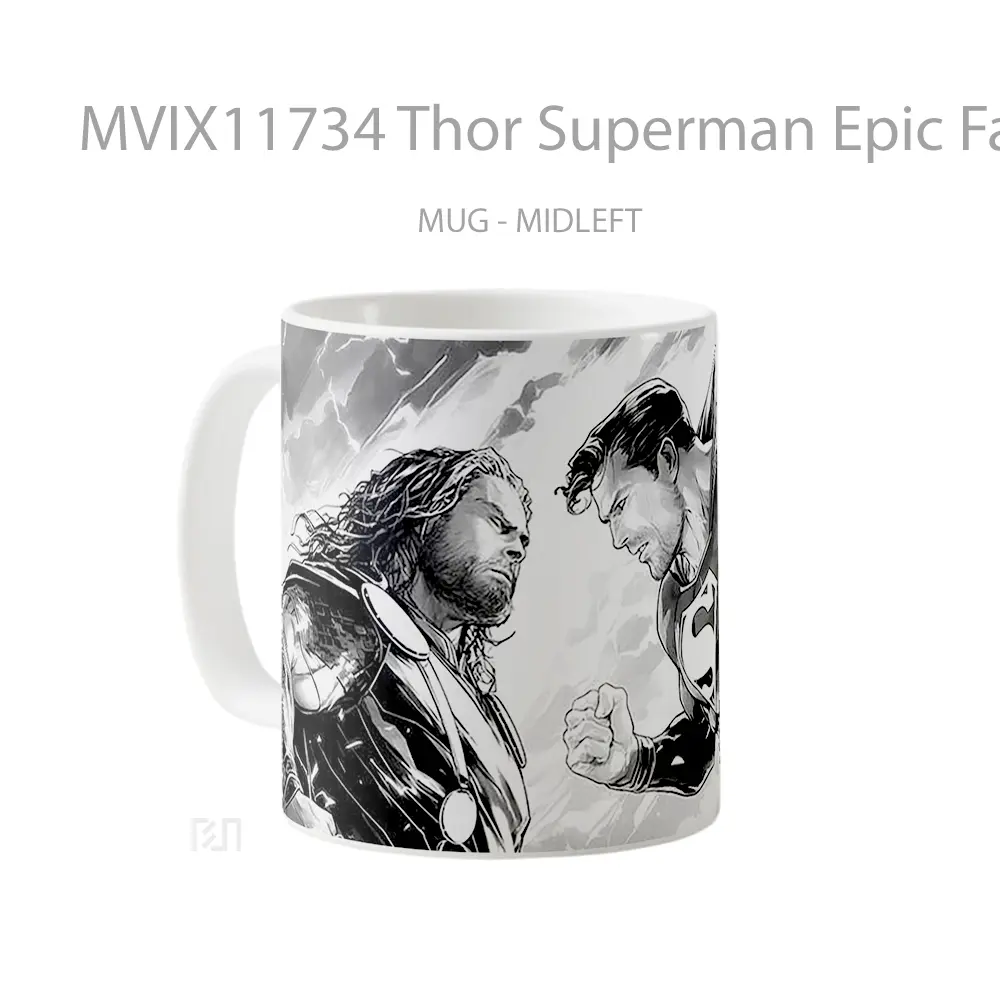 Mug Thor Superman Epic Faceoff Koleksi Mug Film dan Komik - All-side / Desain