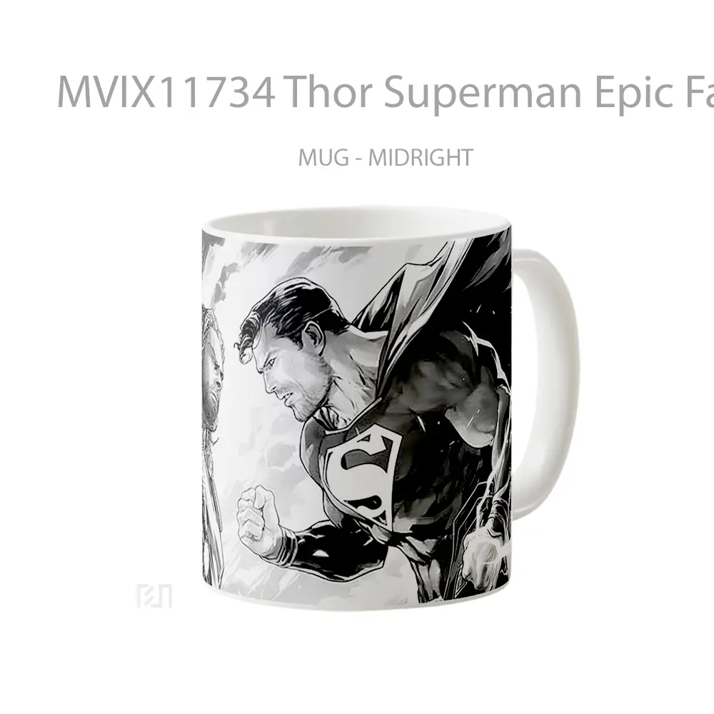 Mug Thor Superman Epic Faceoff Koleksi Mug Film dan Komik - All-side / Desain