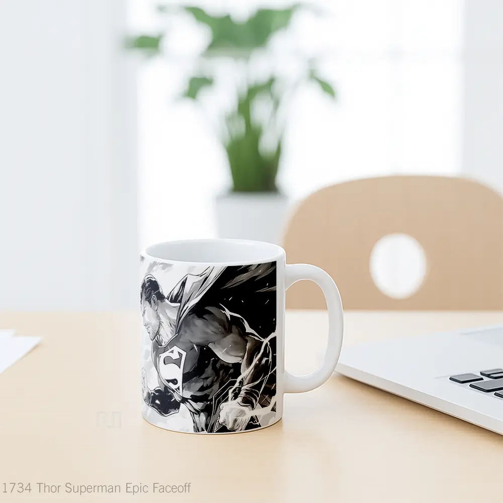Mug Thor Superman Epic Faceoff Koleksi Mug Film dan Komik - All-side / Desain