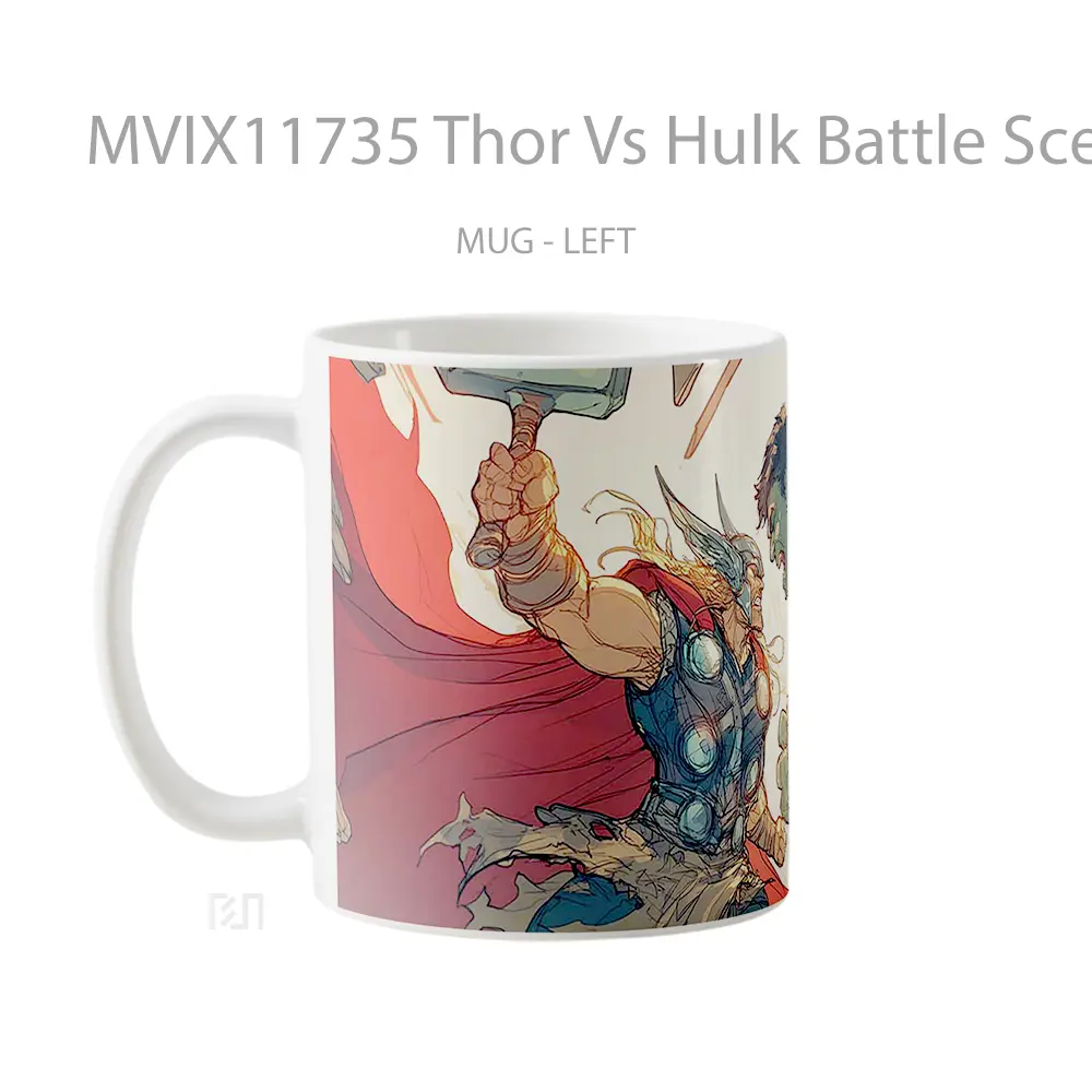 Mug Thor Vs Hulk Battle Scene Marvel Koleksi Mug Film dan Komik - All-side / Desain