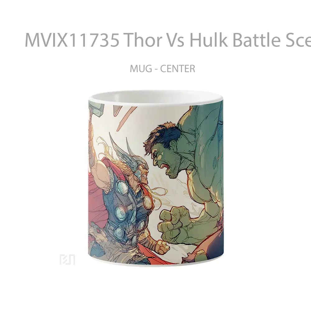 Mug Thor Vs Hulk Battle Scene Marvel Koleksi Mug Film dan Komik