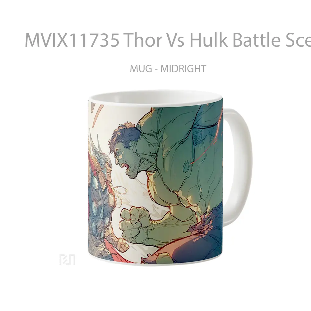 Mug Thor Vs Hulk Battle Scene Marvel Koleksi Mug Film dan Komik - All-side / Desain