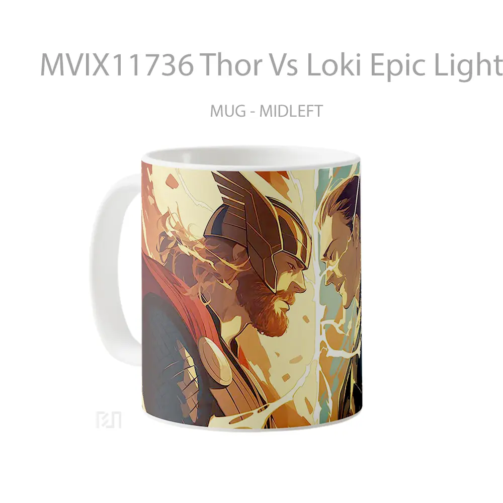Mug Thor Vs Loki Epic Lightning Clash Hadiah Lucu dan Menarik - All-side / Desain