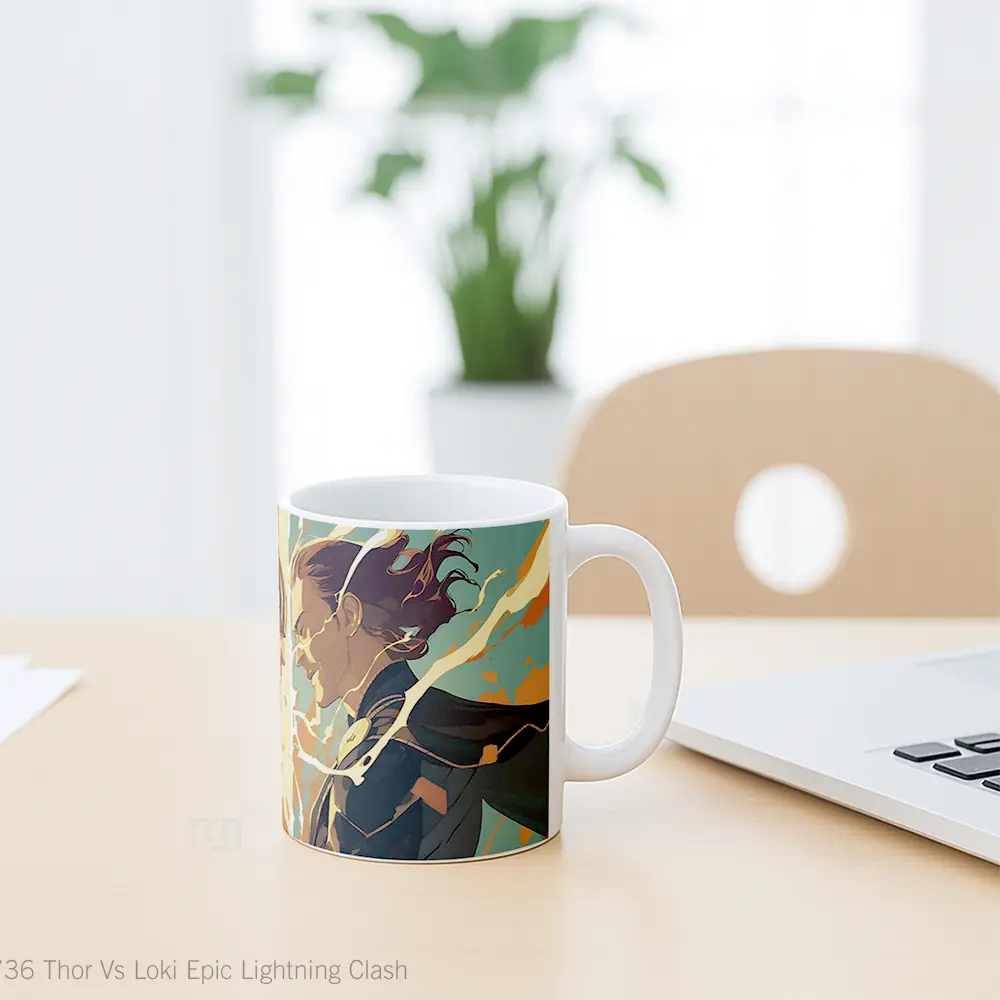 Mug Thor Vs Loki Epic Lightning Clash Hadiah Lucu dan Menarik - All-side / Desain