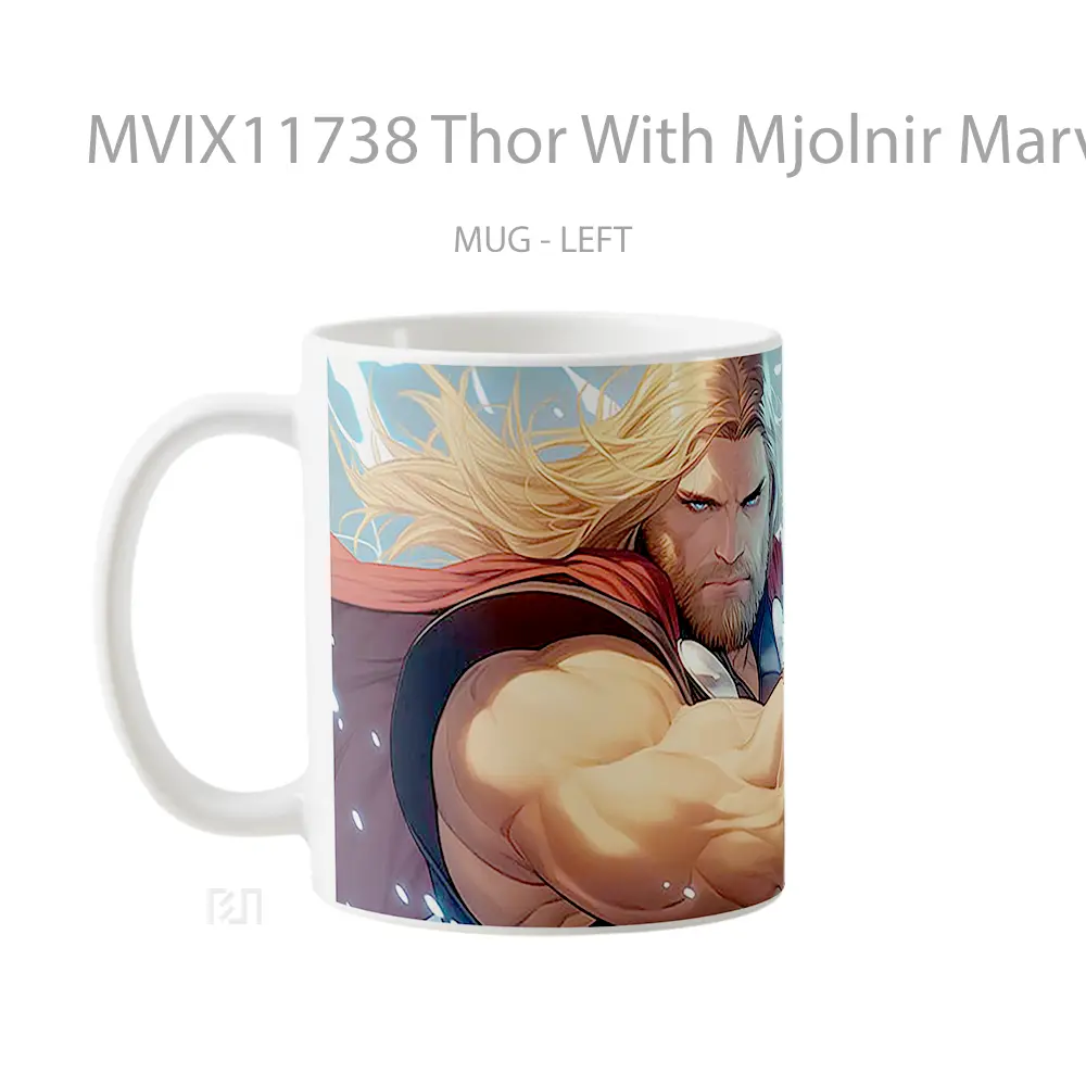 Mug Thor With Mjolnir Marvel Comics Gelas Keramik Koleksi Superhero - All-side / Desain