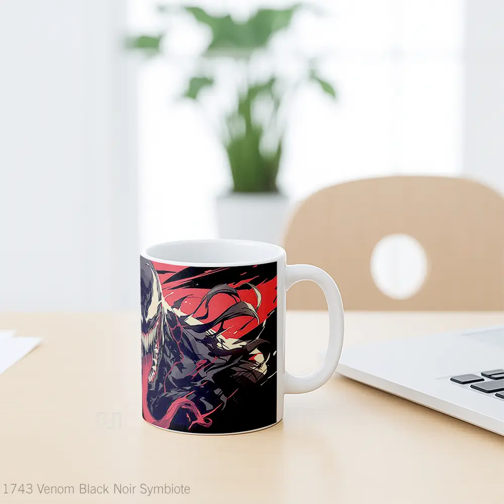 Mug Venom Black Noir Symbiote Mug Aesthetic Koleksi Spesial - All-side / Desain