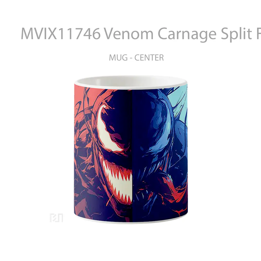 Mug Venom Carnage Split Face Hadiah Lucu dan Menarik
