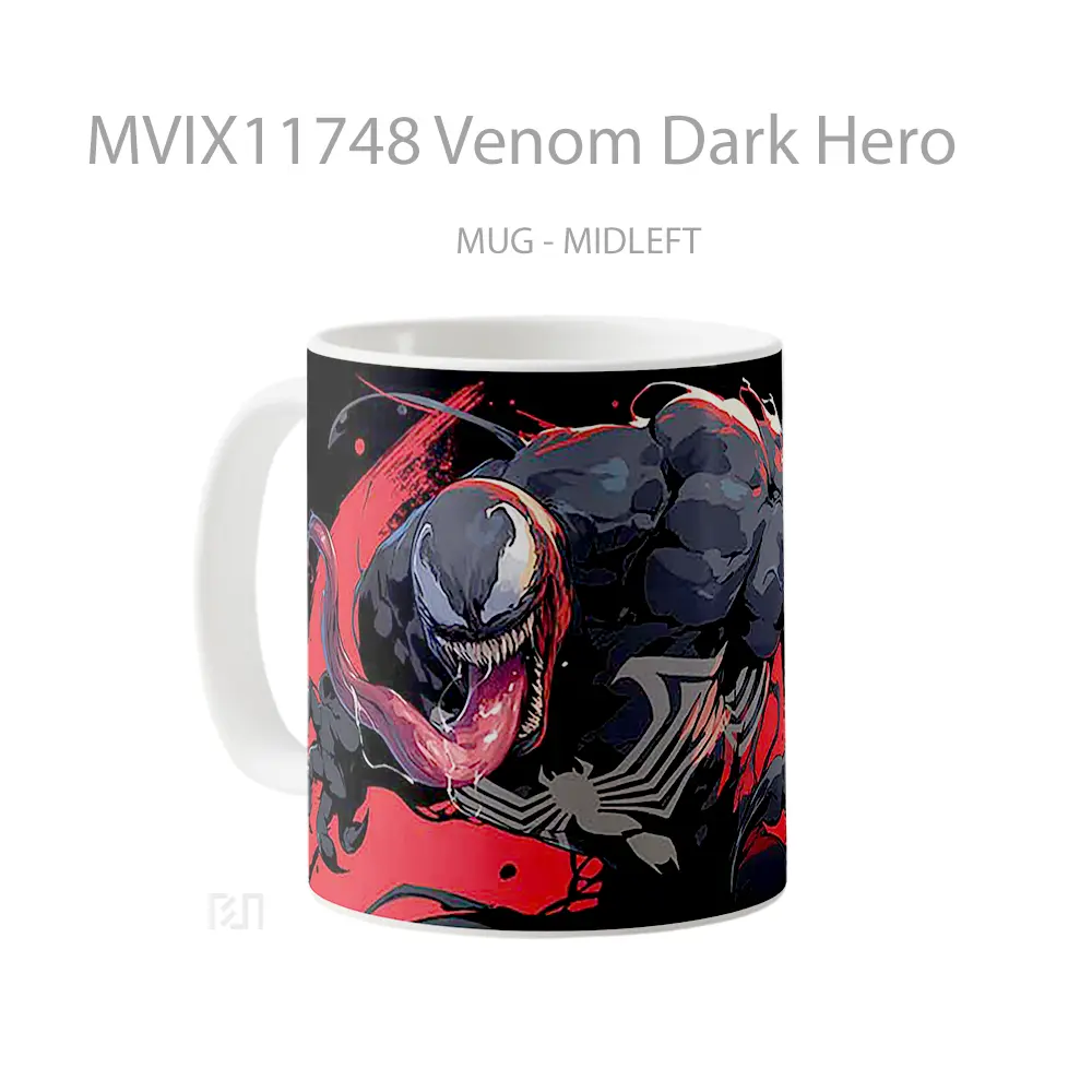 Mug Venom Dark Hero Mug Anime Populer Koleksi Spesial - All-side / Desain