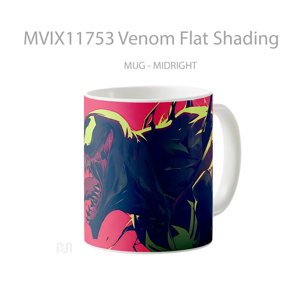 Mug Venom Flat Shading Mug Aesthetic Koleksi Spesial - All-side / Desain