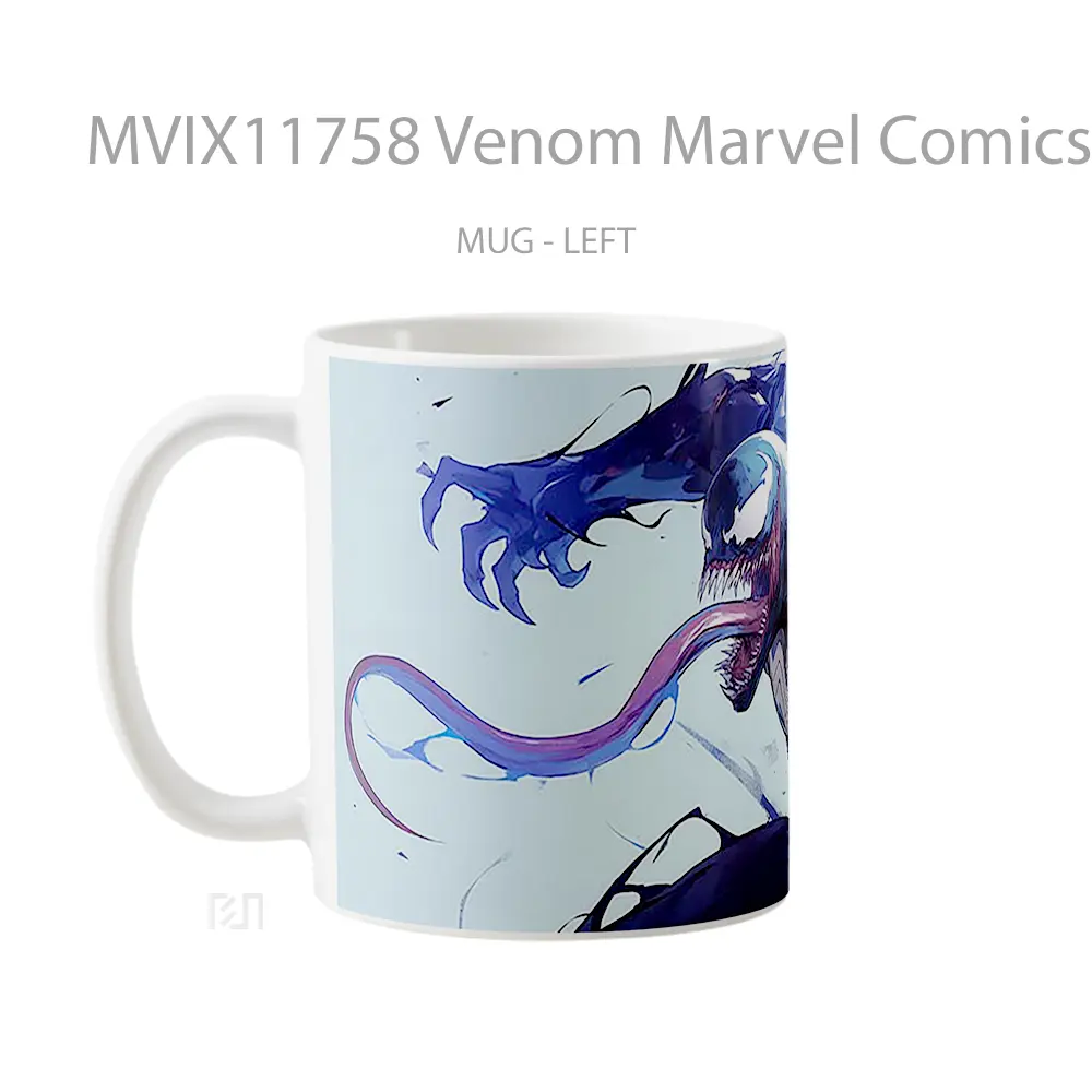 Mug Venom Marvel Comics Action Pose Gelas Keramik Koleksi Superhero - All-side / Desain