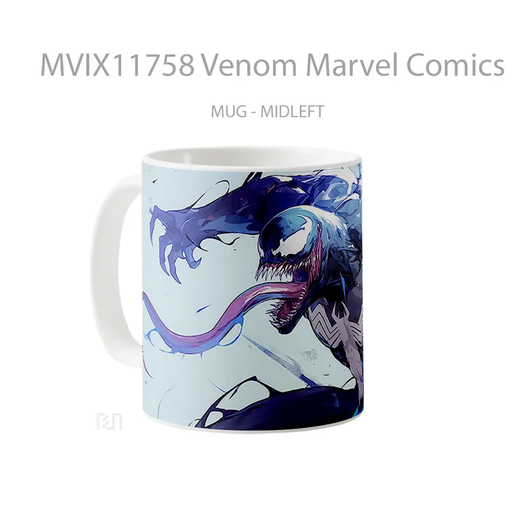 Mug Venom Marvel Comics Action Pose Gelas Keramik Koleksi Superhero - All-side / Desain
