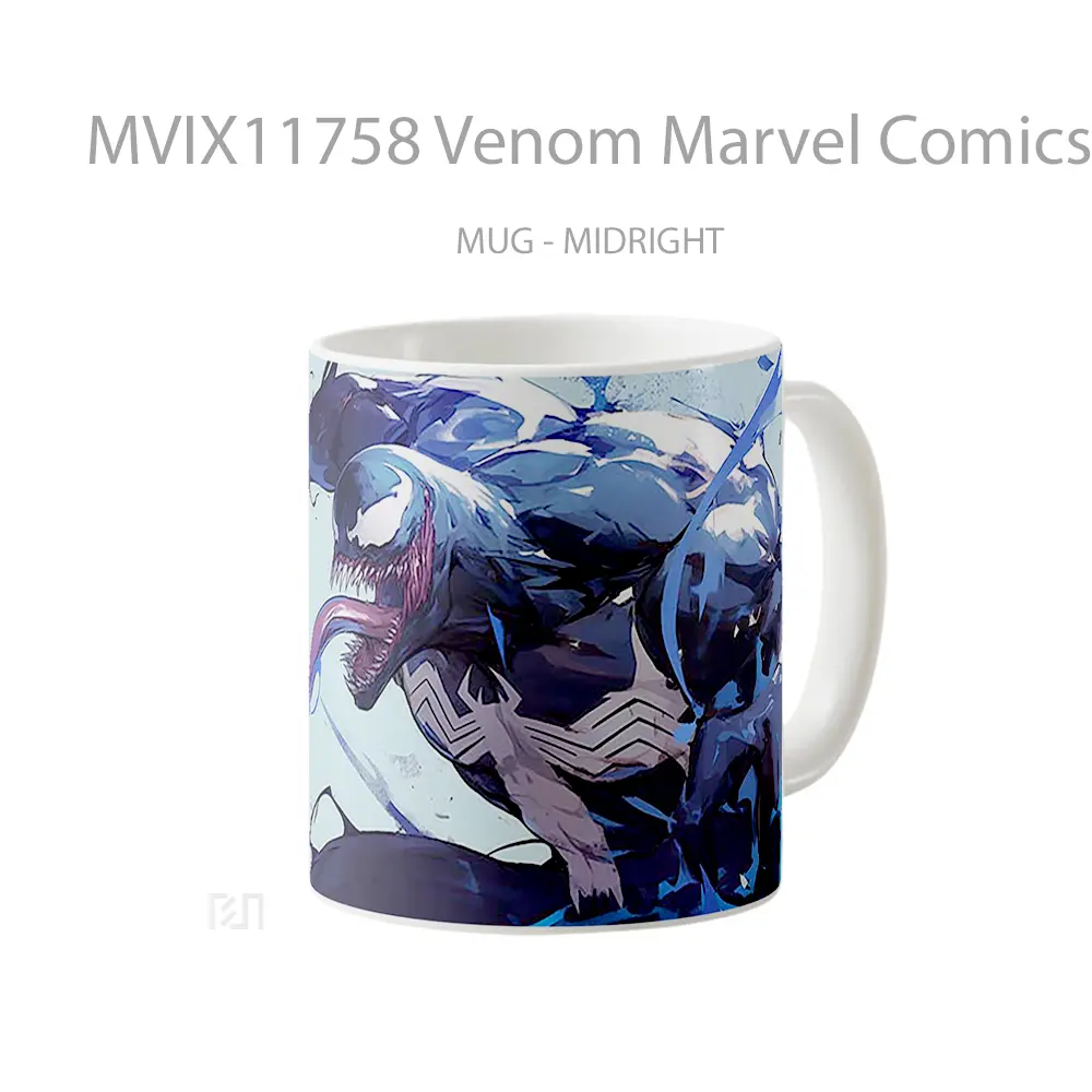 Mug Venom Marvel Comics Action Pose Gelas Keramik Koleksi Superhero - All-side / Desain