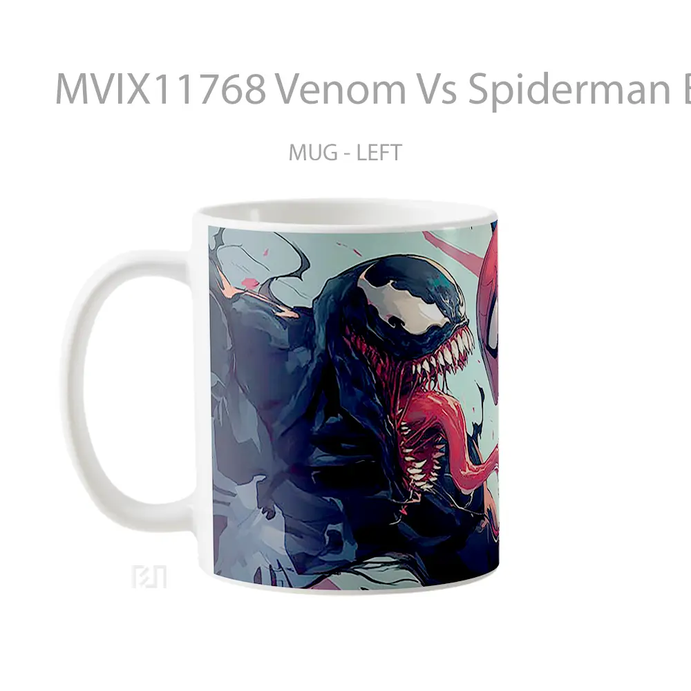 Mug Venom Vs Spiderman Battle Hadiah Spesial Fans Superhero - All-side / Desain