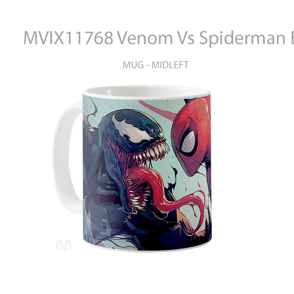 Mug Venom Vs Spiderman Battle Hadiah Spesial Fans Superhero - All-side / Desain