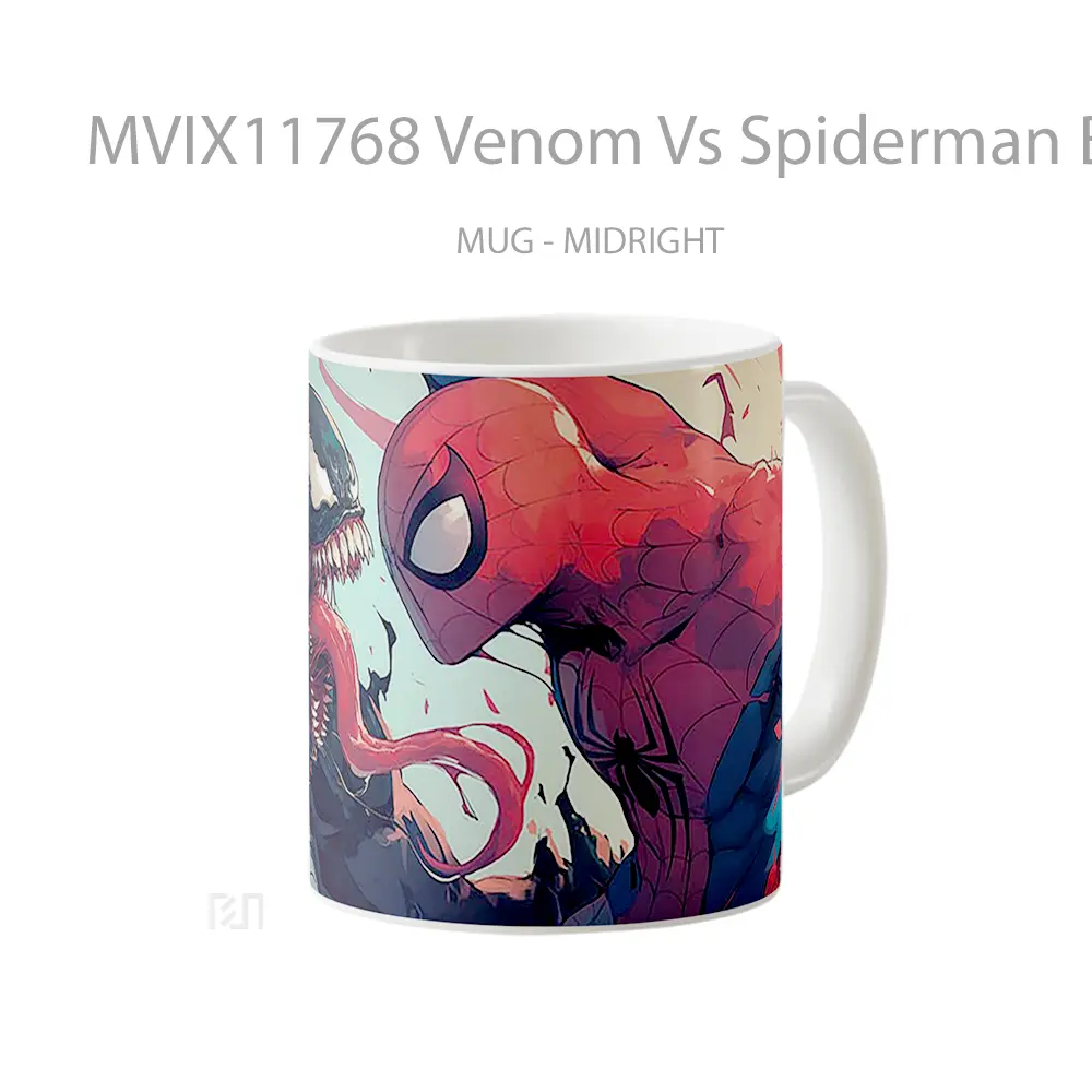 Mug Venom Vs Spiderman Battle Hadiah Spesial Fans Superhero - All-side / Desain