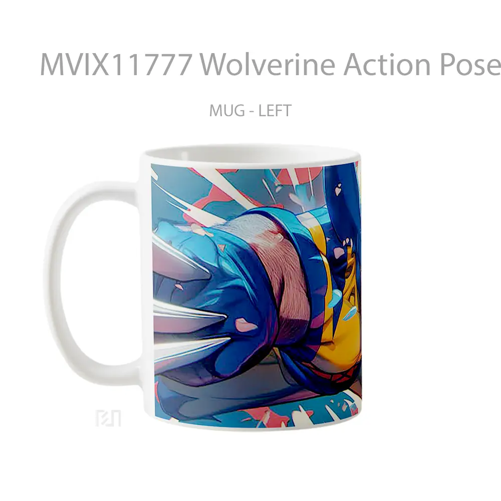 Mug Wolverine Action Pose Cool Gelas Keramik Desain Unik - All-side / Desain