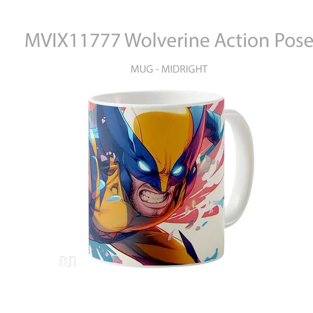 Mug Wolverine Action Pose Cool Gelas Keramik Desain Unik - All-side / Desain