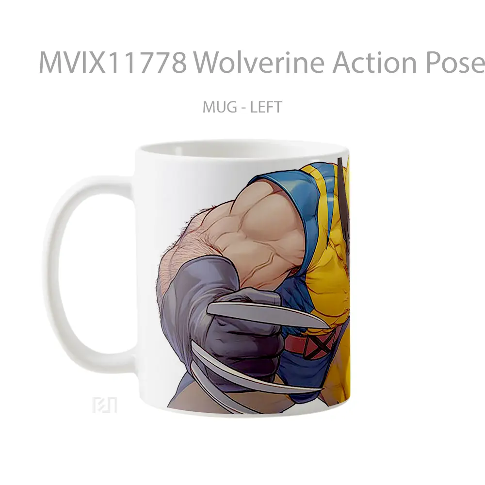 Mug Wolverine Action Pose White Mug Aesthetic Koleksi Spesial - All-side / Desain