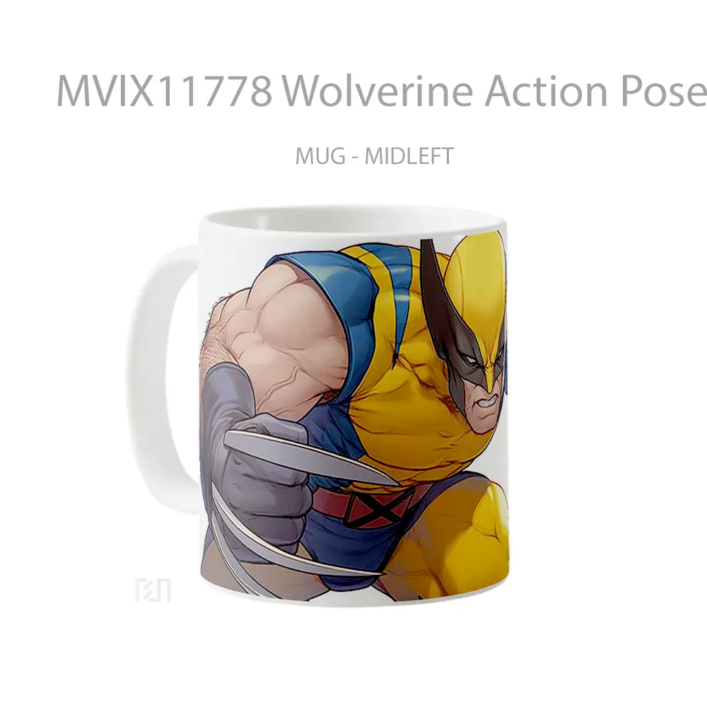 Mug Wolverine Action Pose White Mug Aesthetic Koleksi Spesial - All-side / Desain
