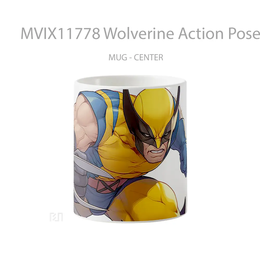 Mug Wolverine Action Pose White Mug Aesthetic Koleksi Spesial