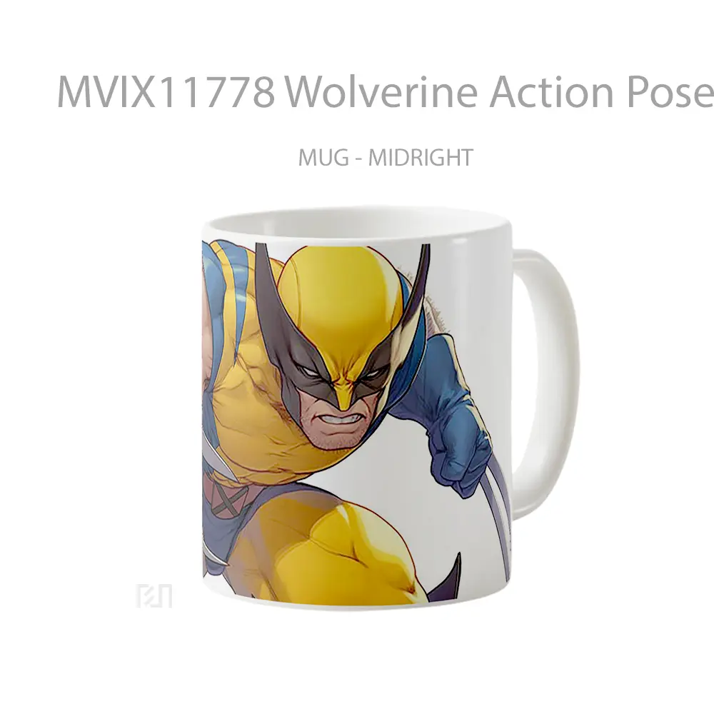 Mug Wolverine Action Pose White Mug Aesthetic Koleksi Spesial - All-side / Desain