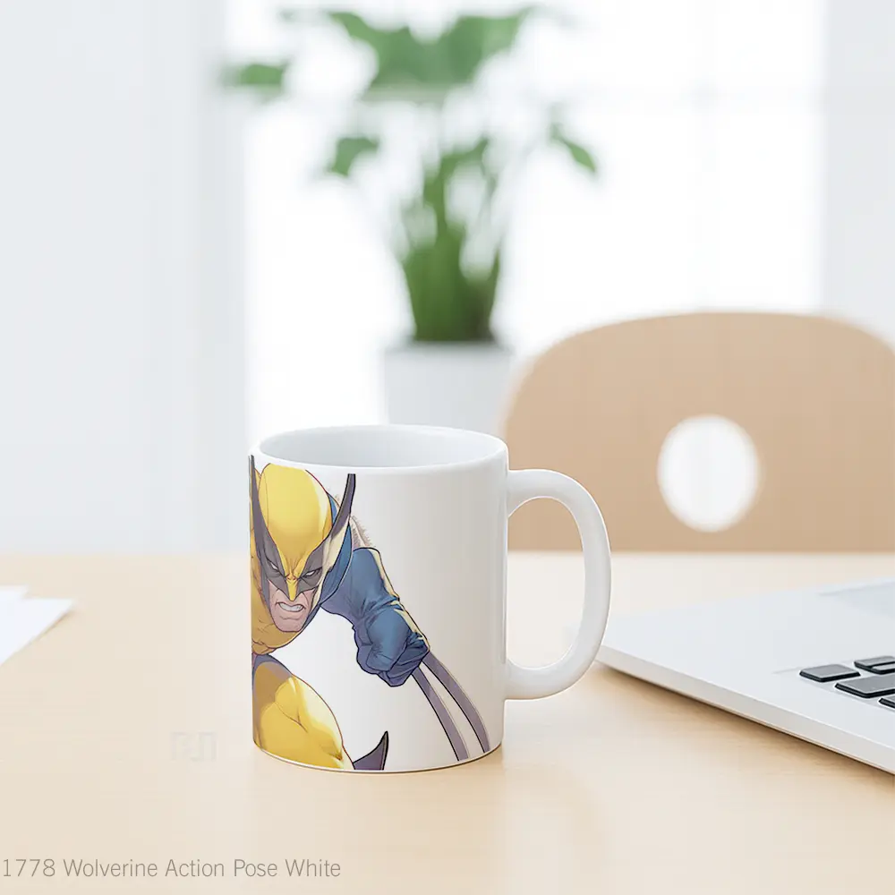 Mug Wolverine Action Pose White Mug Aesthetic Koleksi Spesial - All-side / Desain